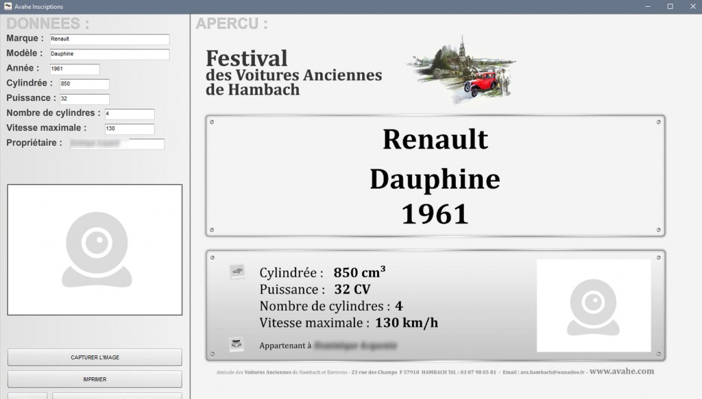 Logiciel d'inscription AVAHE Logiciel d'inscription AVAHE