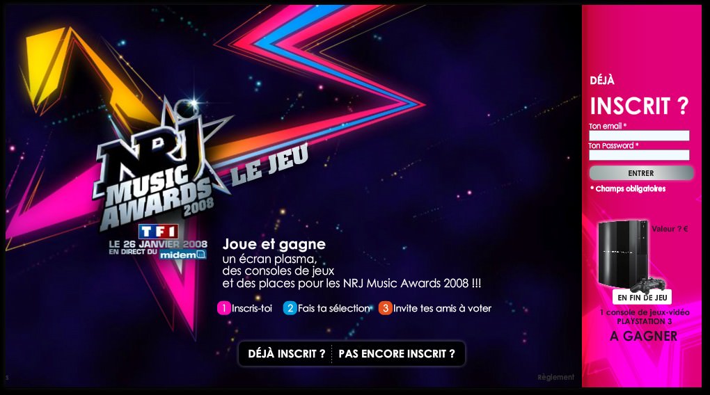 Jeu NRJ Music Awards 2008